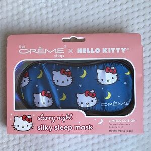Crème x Hello Kitty Starry Night Silky Sleep Mask - Navy with Red Bow